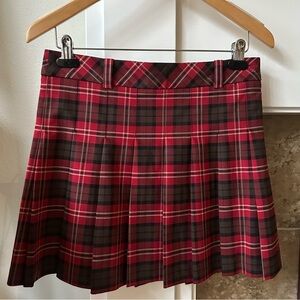 Aritzia “Olive” Sunday Best Red Plaid Skirt, Sz 8